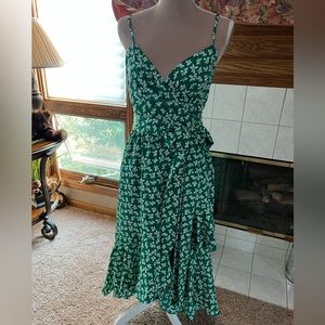 NWT Eliza J Ruffled Midi-Dress Sz 8